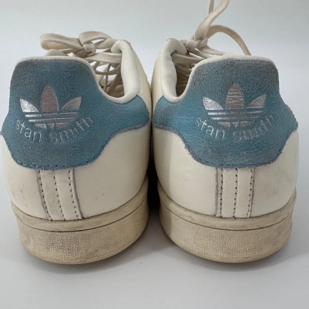 Adidas Stan Smith Mens Sneakers Size 12 White Blue Suede HQ6813